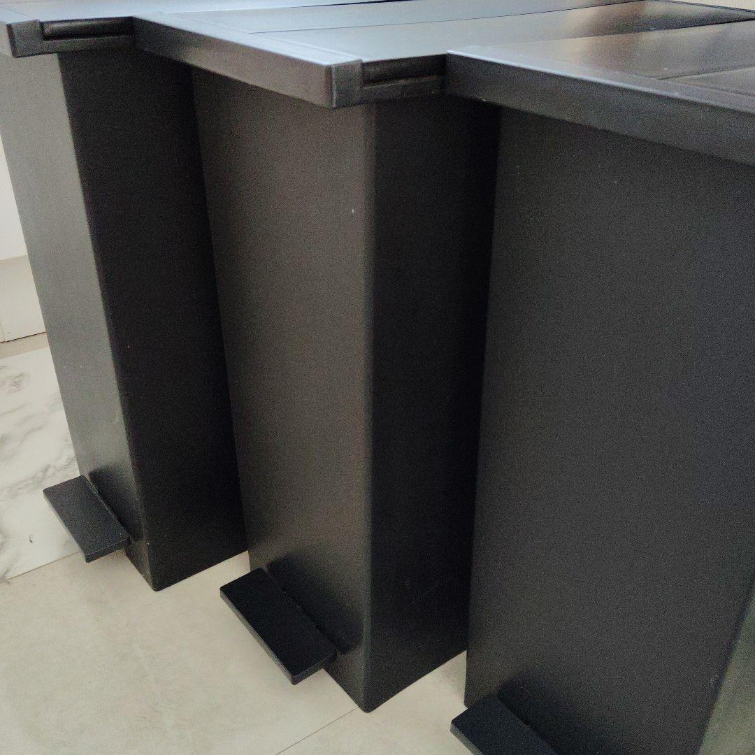 KEYUCA両開きダストボックス　27L 3個セット　黒