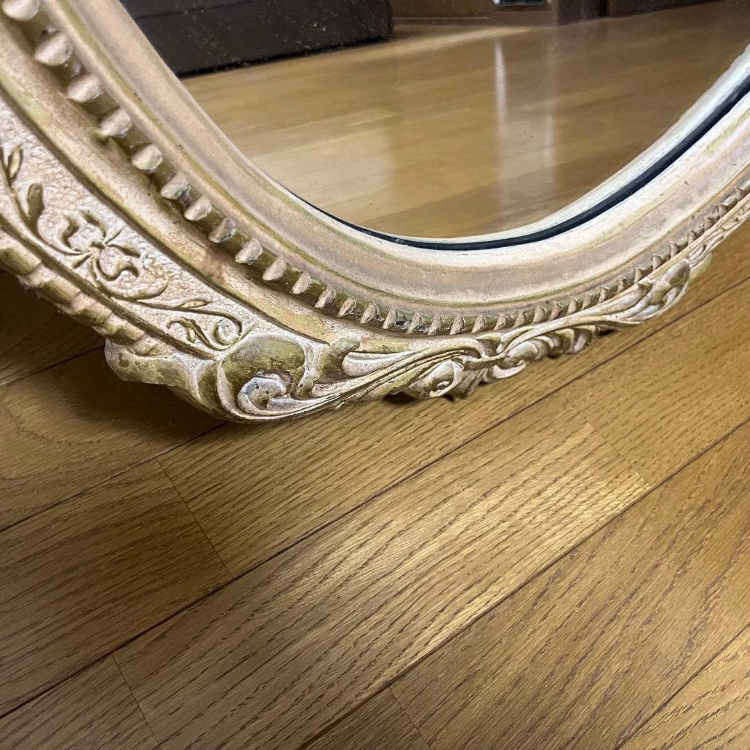 姿見鏡　大型　ウォールミラー　おしゃれ　可愛い　楕円　鏡　壁掛け