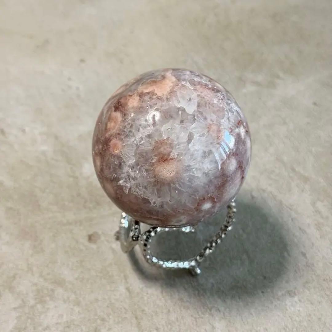 高品質ピンクアメジストスフィア/レース/虹/58.10mm