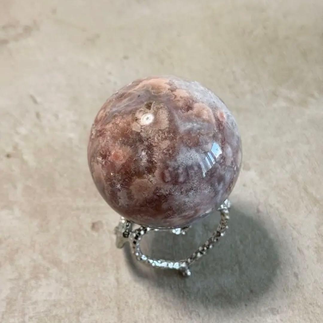 高品質ピンクアメジストスフィア/レース/虹/58.10mm