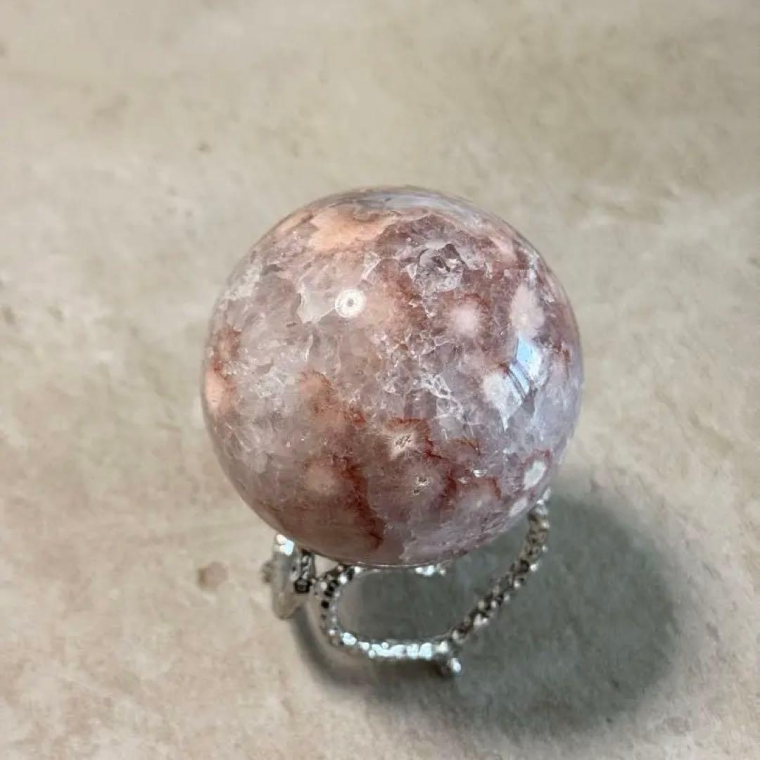 高品質ピンクアメジストスフィア/レース/虹/58.10mm