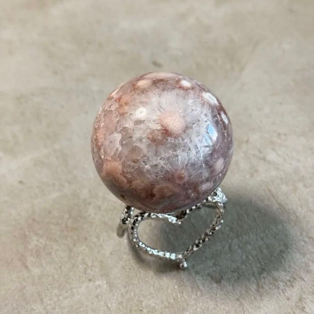 高品質ピンクアメジストスフィア/レース/虹/58.10mm