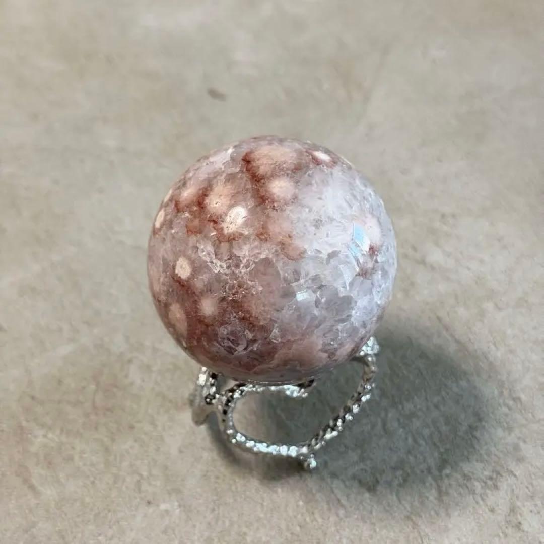 高品質ピンクアメジストスフィア/レース/虹/58.10mm