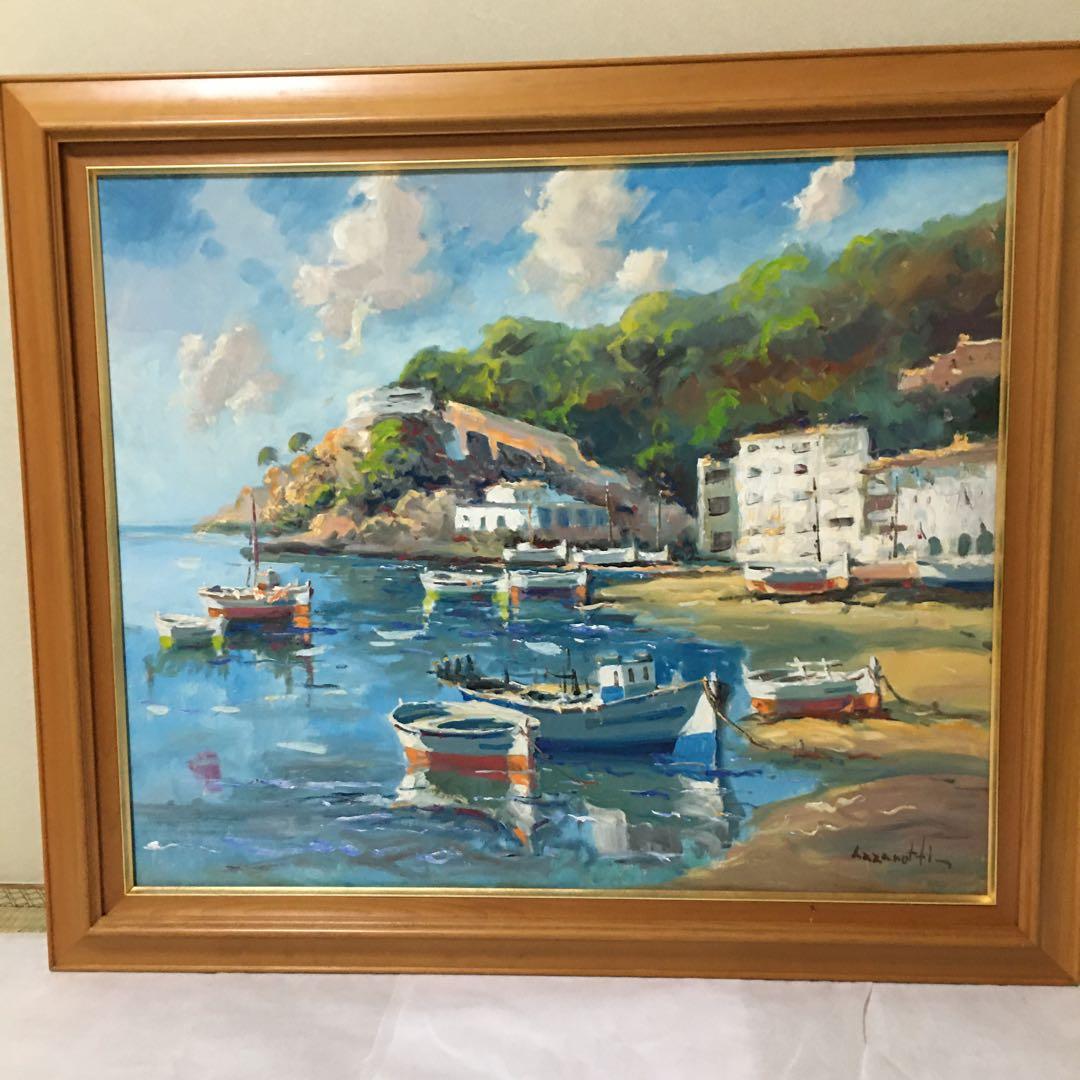 ヨーロッパ絵画油絵手書きワイド海景