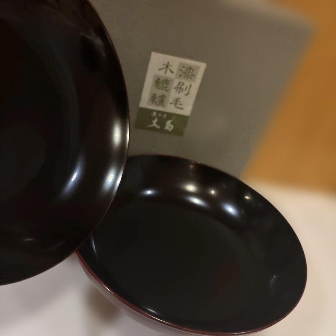 浄法寺塗 蓋付き椀 5客揃 本漆 水目桜 堅木取り 工房大島 共箱
