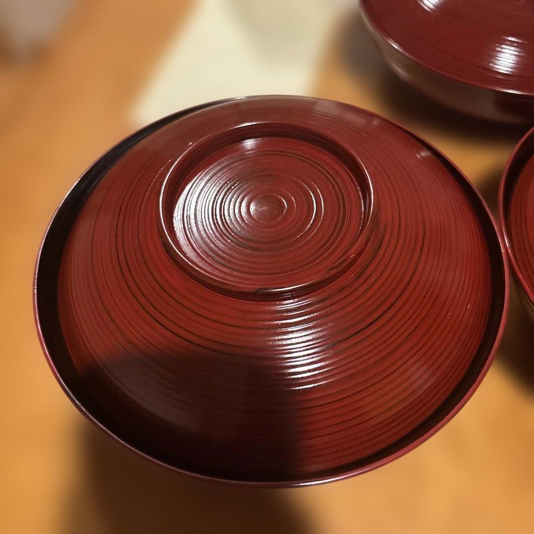 浄法寺塗 蓋付き椀 5客揃 本漆 水目桜 堅木取り 工房大島 共箱