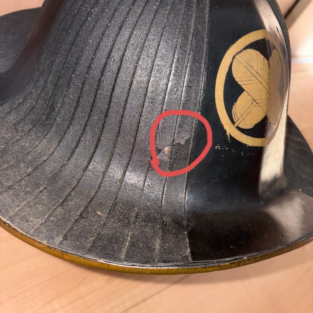 家紋付き 陣笠 骨董 アンティーク 鷹の羽 - メルカリ