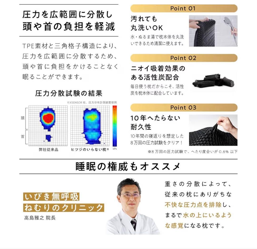 ヒツジのいらない枕 極柔 ブラックレーベル 美品