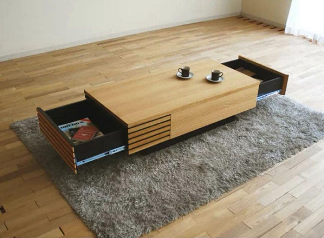 オークカラー 木製センターテーブル