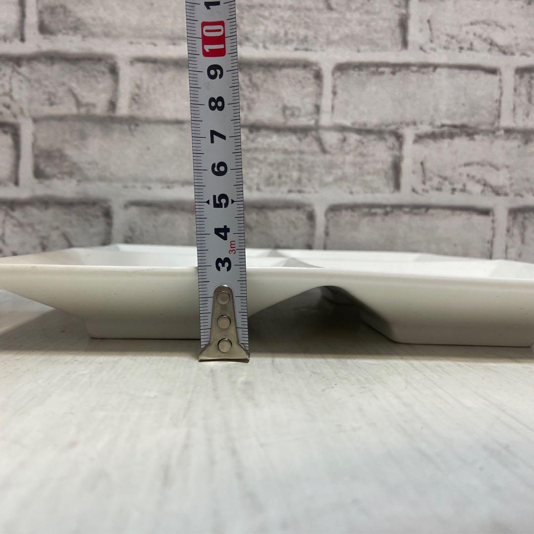 スクエアプレート　仕切り　4分割　ホワイト食器　ワンプレート