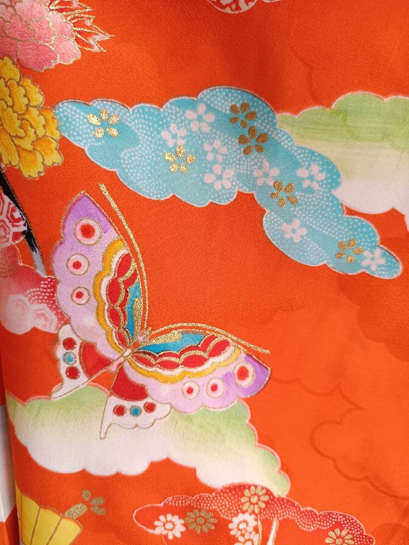 アンティークオレンジの着物単品