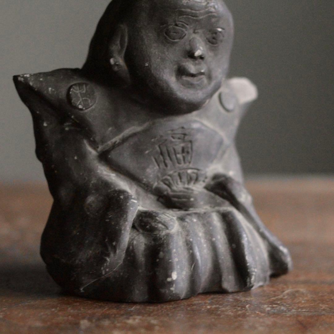 瓦質 福助人形 郷土人形 民芸 古道具 アンティーク オブジェ