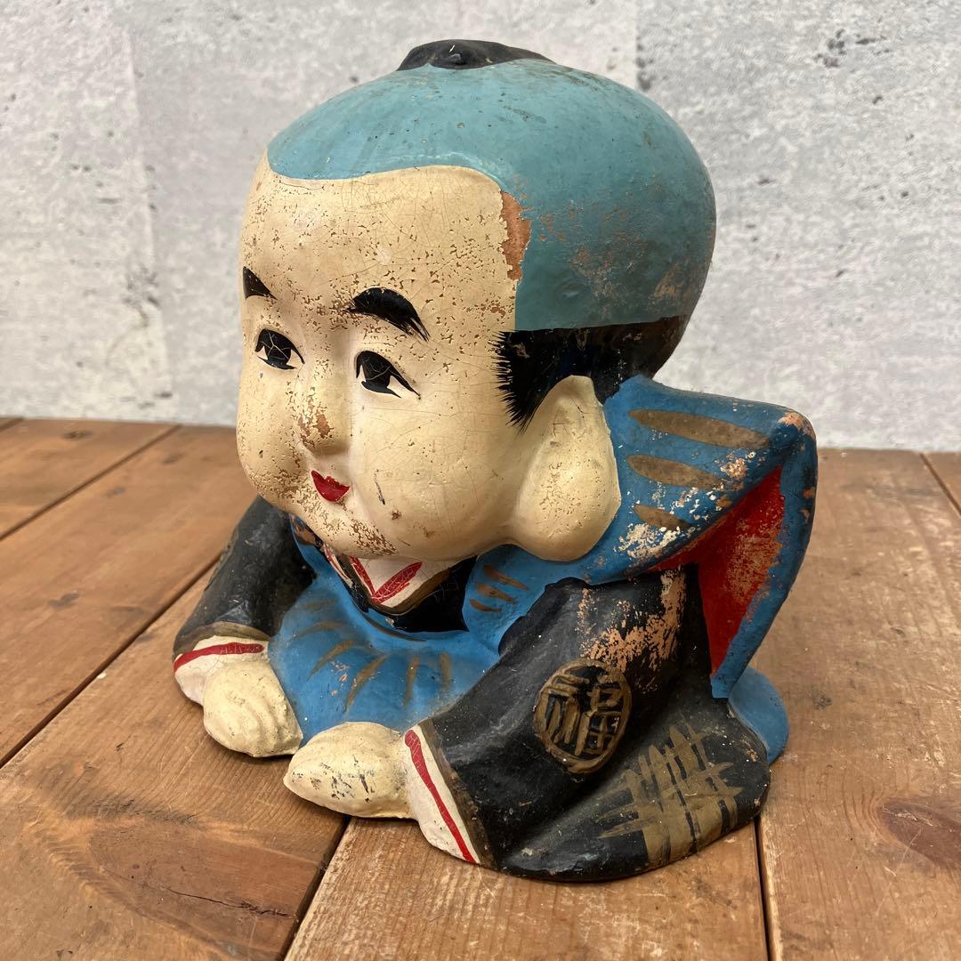 大正ロマン 陶器製 焼物 福助人形 福助 置物 オブジェ インテリア