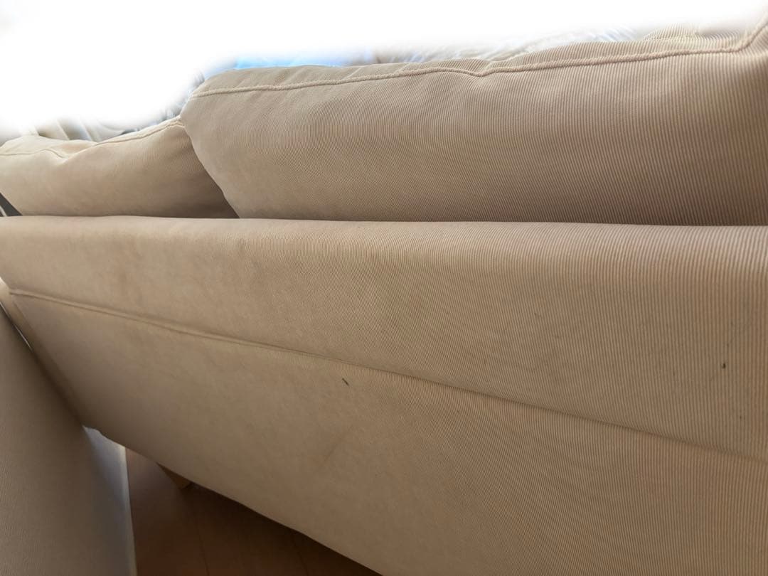 コーデュロイ ソファ 2人がけ アイボリー