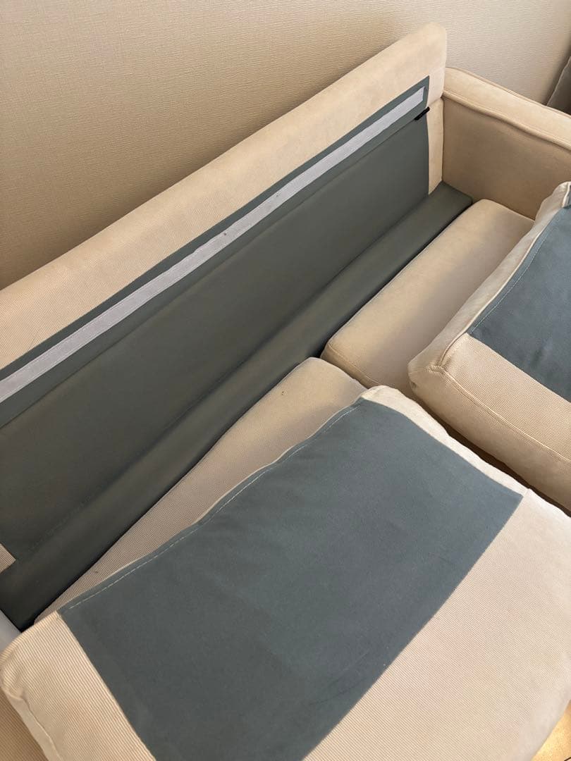 コーデュロイ ソファ 2人がけ アイボリー