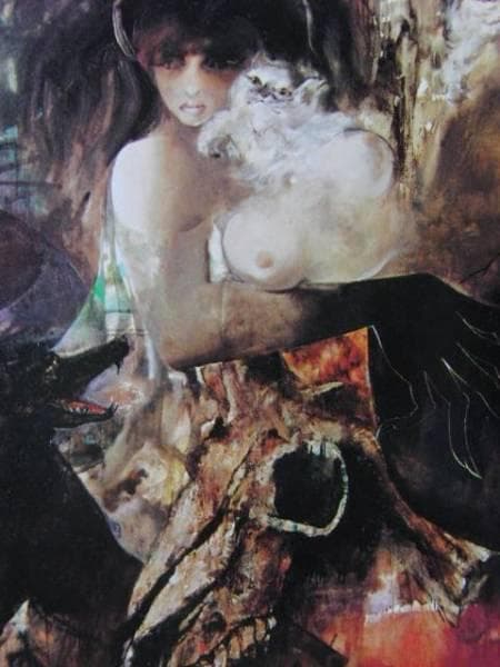 鶴岡義雄、【スワル・ド・パリ】、希少な額装用画集より、新品額装付、