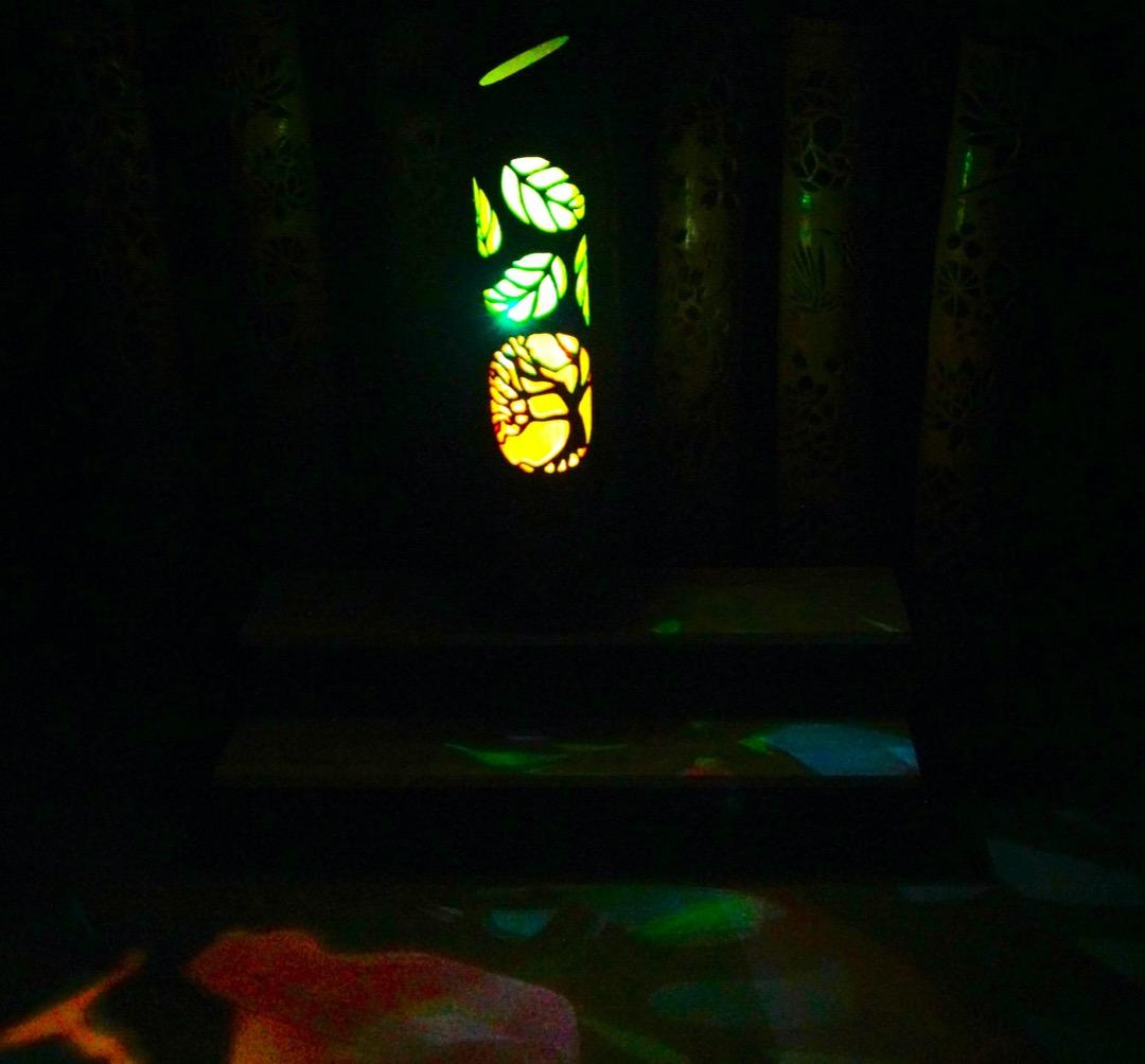 竹ランプ　〜〜変化の木〜〜　その日の気分で２つの美しさが楽しめる