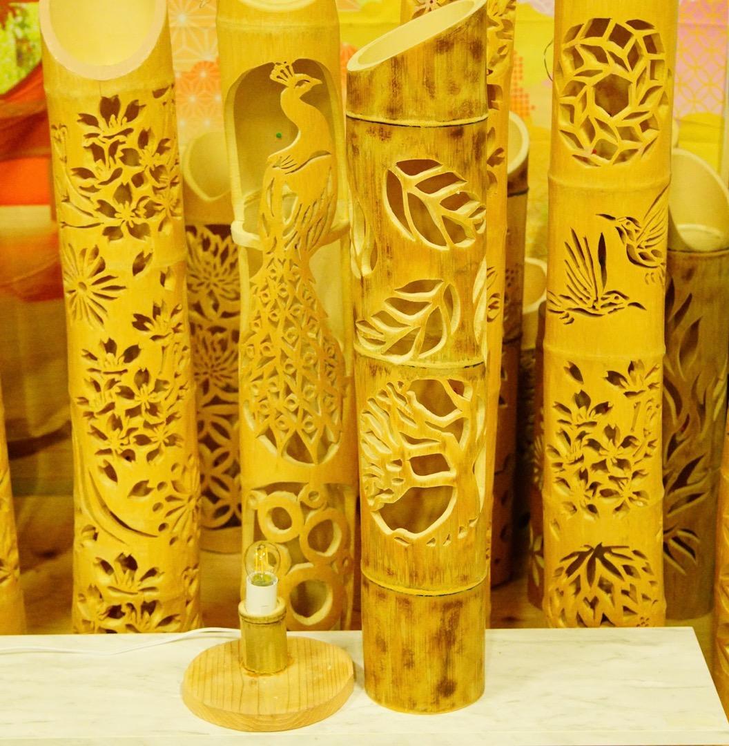 竹ランプ　〜〜変化の木〜〜　その日の気分で２つの美しさが楽しめる