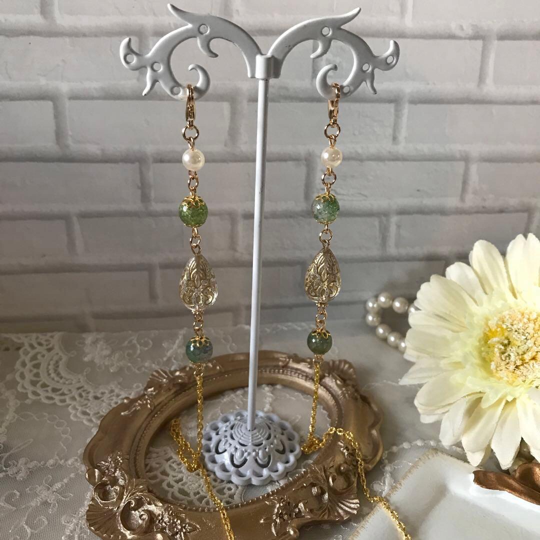 ♪504❤️ アンティーク　ビーズ　マスクチェーン　メガネチェーン　ハンドメイド