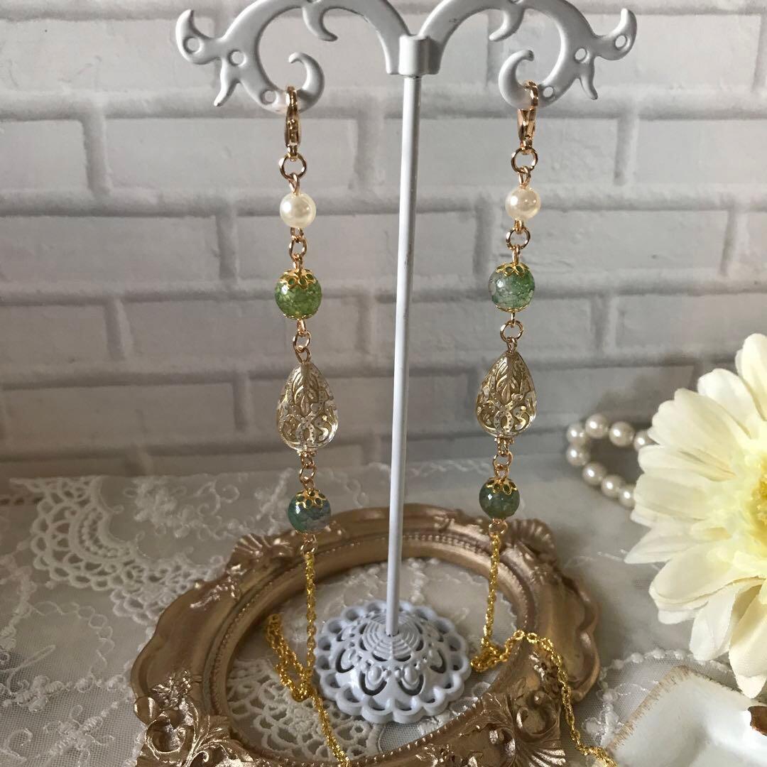 ♪504❤️ アンティーク　ビーズ　マスクチェーン　メガネチェーン　ハンドメイド