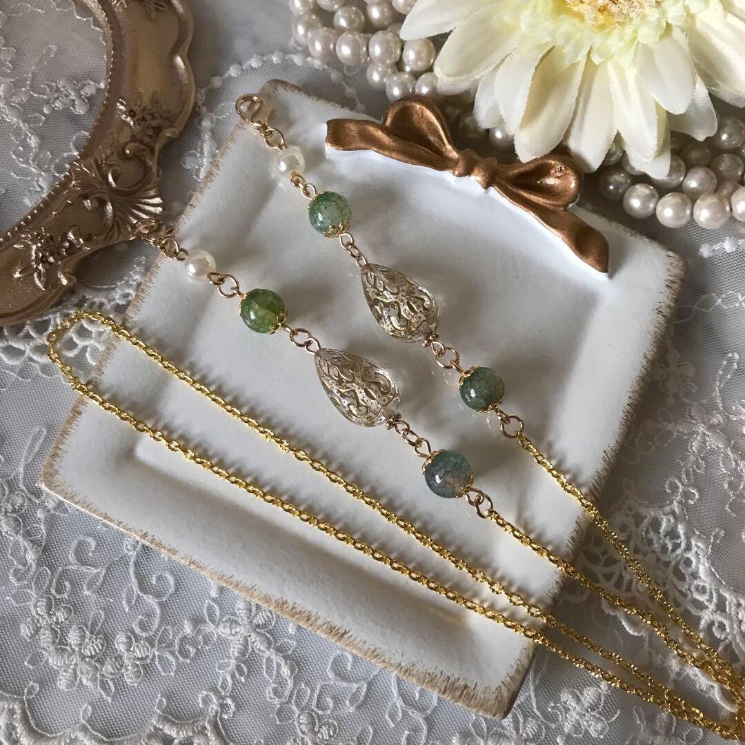 ♪504❤️ アンティーク　ビーズ　マスクチェーン　メガネチェーン　ハンドメイド