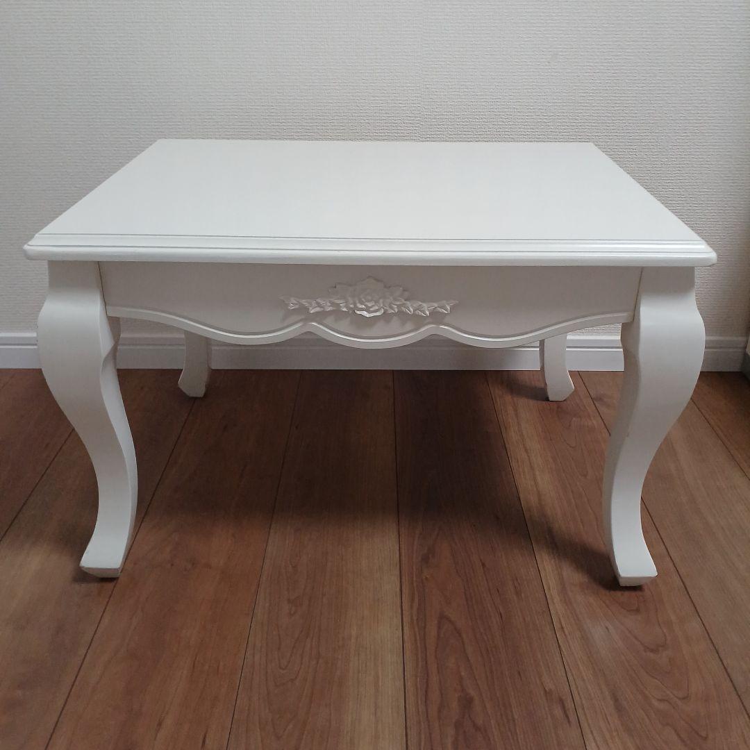 猫足テーブル　ホワイト