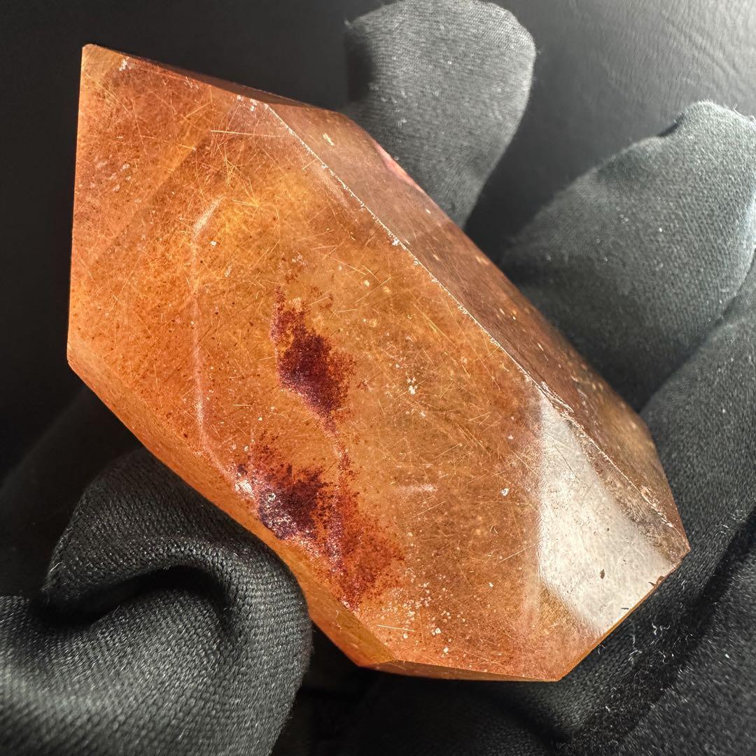 【金運up❗️】レア♡とても可愛い❤️ガーデンルチルクォーツ六角柱庭園水晶A1340