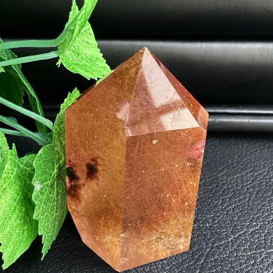 【金運up❗️】レア♡とても可愛い❤️ガーデンルチルクォーツ六角柱庭園水晶A1340