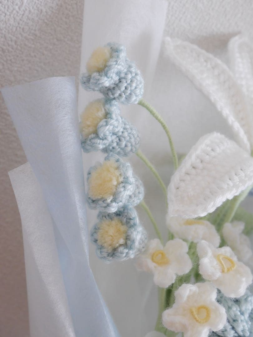 枯れない花束 あみぐるみ プレゼント 誕生日 かぎ編み 毛糸の花