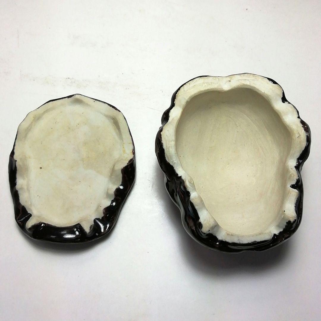 S725 香合 『獅子頭』『九谷焼』『朝倉文夫作』 共箱 茶道具