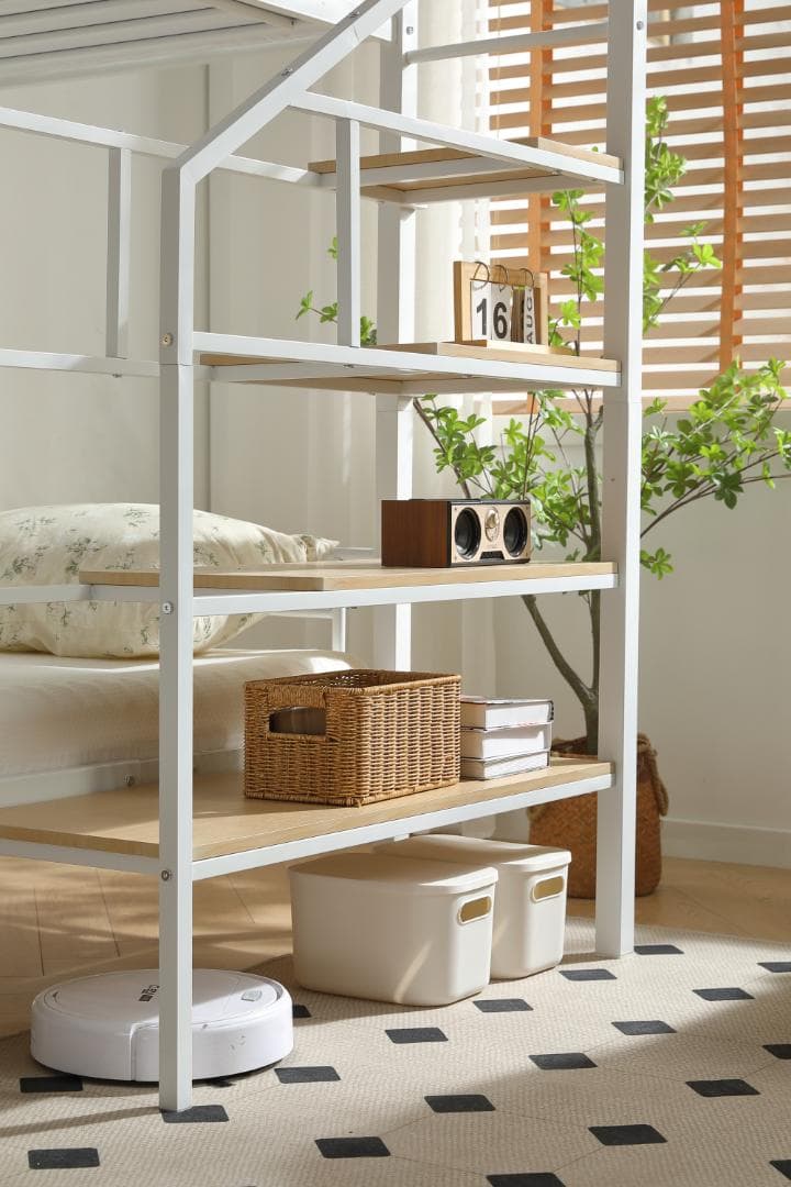 新作❣ロフトベッド シングルベッド パイプ 耐震 頑丈フレーム 学生寮 社員寮