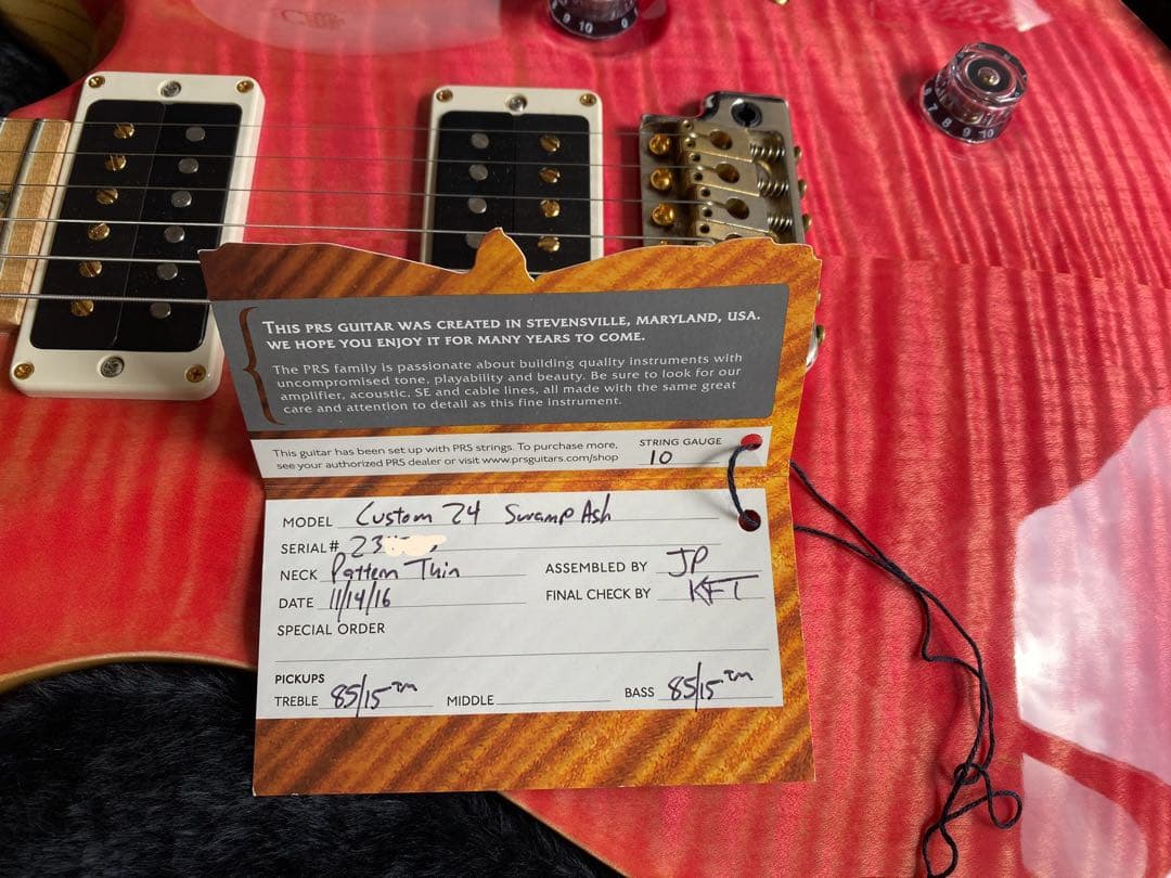 美品 PRS Custom 24 Swamp Ash 2016年製 3.5kg