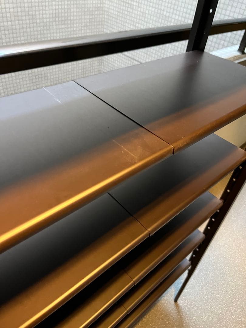 伸縮シューズラック 7段 ブラウン