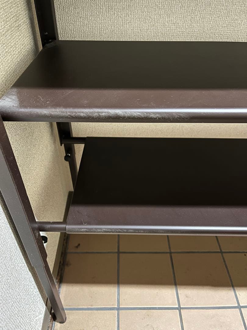 伸縮シューズラック 7段 ブラウン