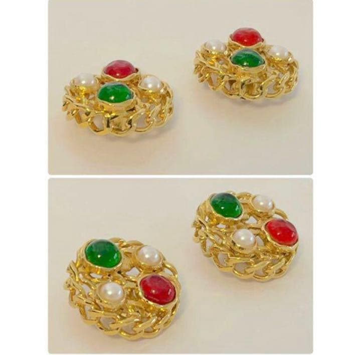 ⭐️シャネルイヤリング⭐️ヴンテージ✨グリポアガラスイヤリング✨極レア美品