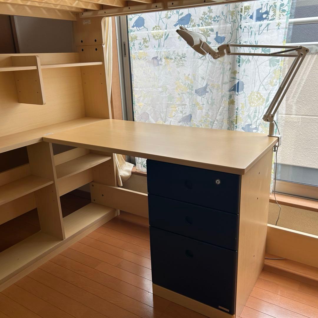 [めめ][引取限定] コイズミ 学習デスク ビルトコンポ ハイベッドデスク