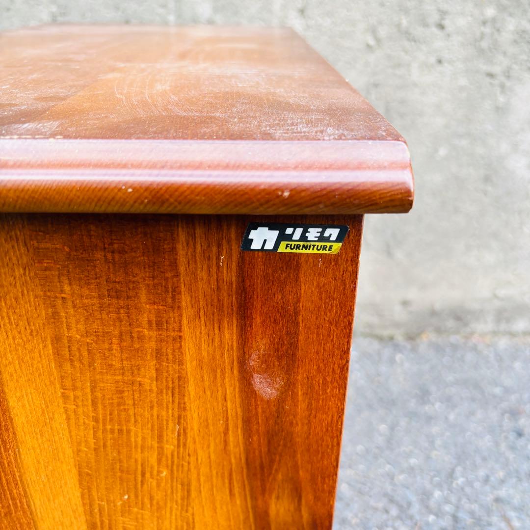 80's オールドカリモク karimoku コロニアル木製ラック 棚 古道具