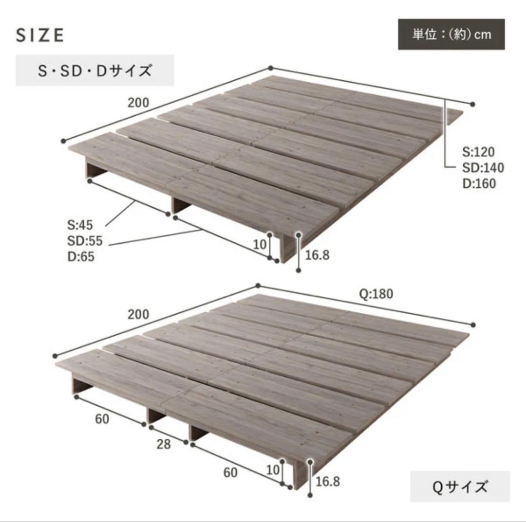 RASIK ダブルサイズ すのこベッドフレーム　※引き取り歓迎