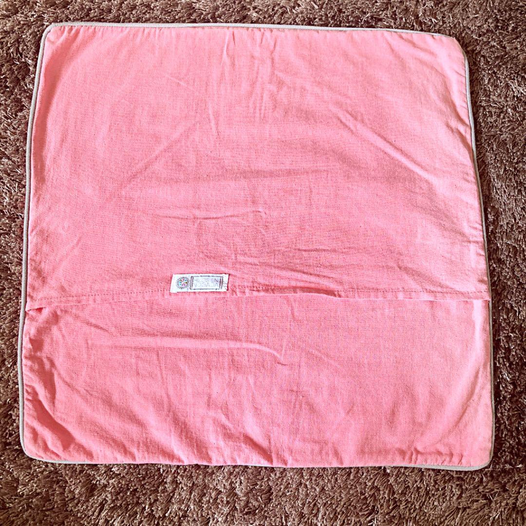 新品＊クッションカバー＊オトミ刺繍＊ピンク×グレー＊動物＊植物＊花＊メキシコ雑貨