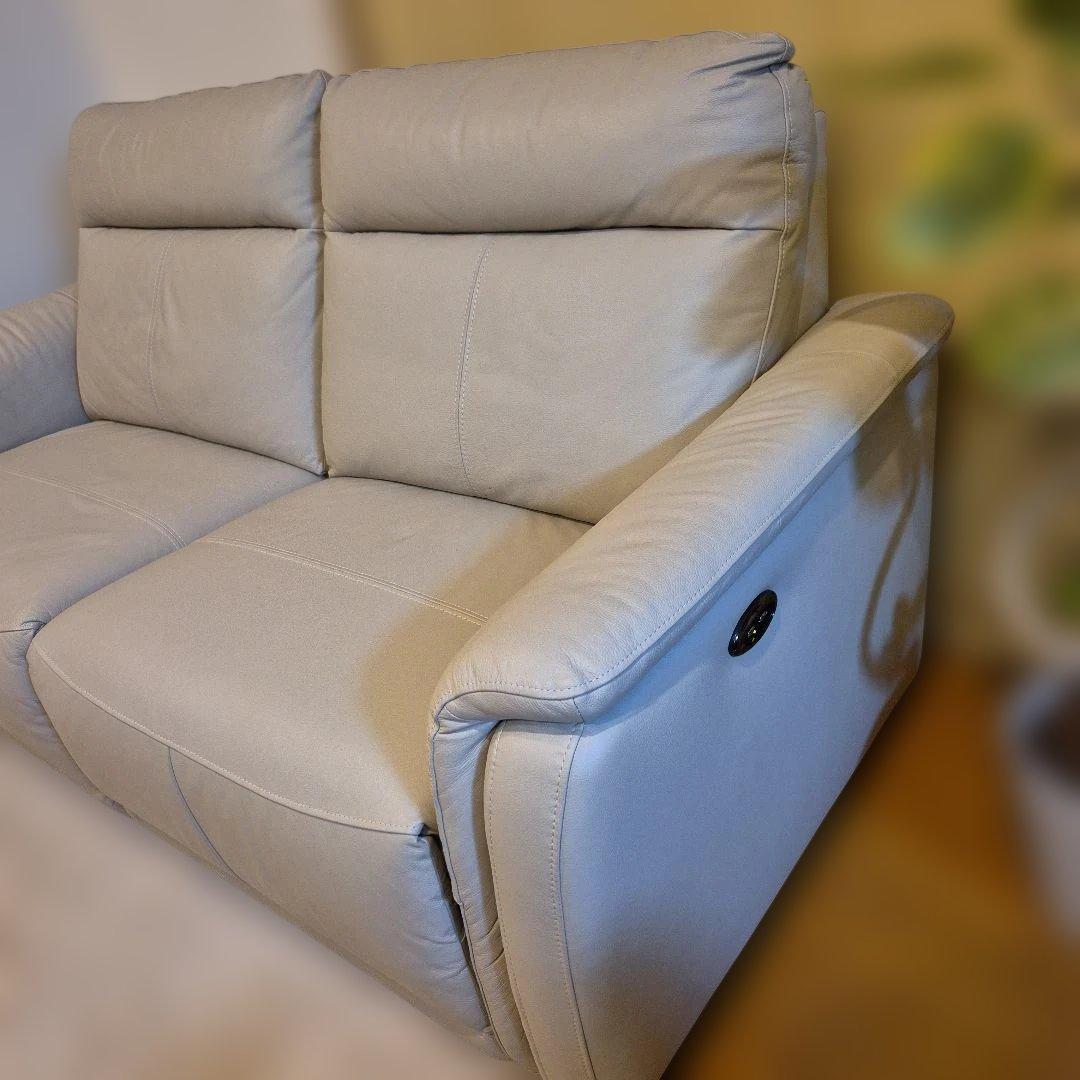 お値下げ　レザーソファー電動リクライニング　2024年購入　2/6まで