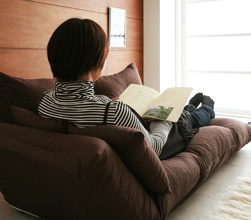 新品 送料込 フロアカウチソファ2P ふかふかボリューム リクライング 国産 g