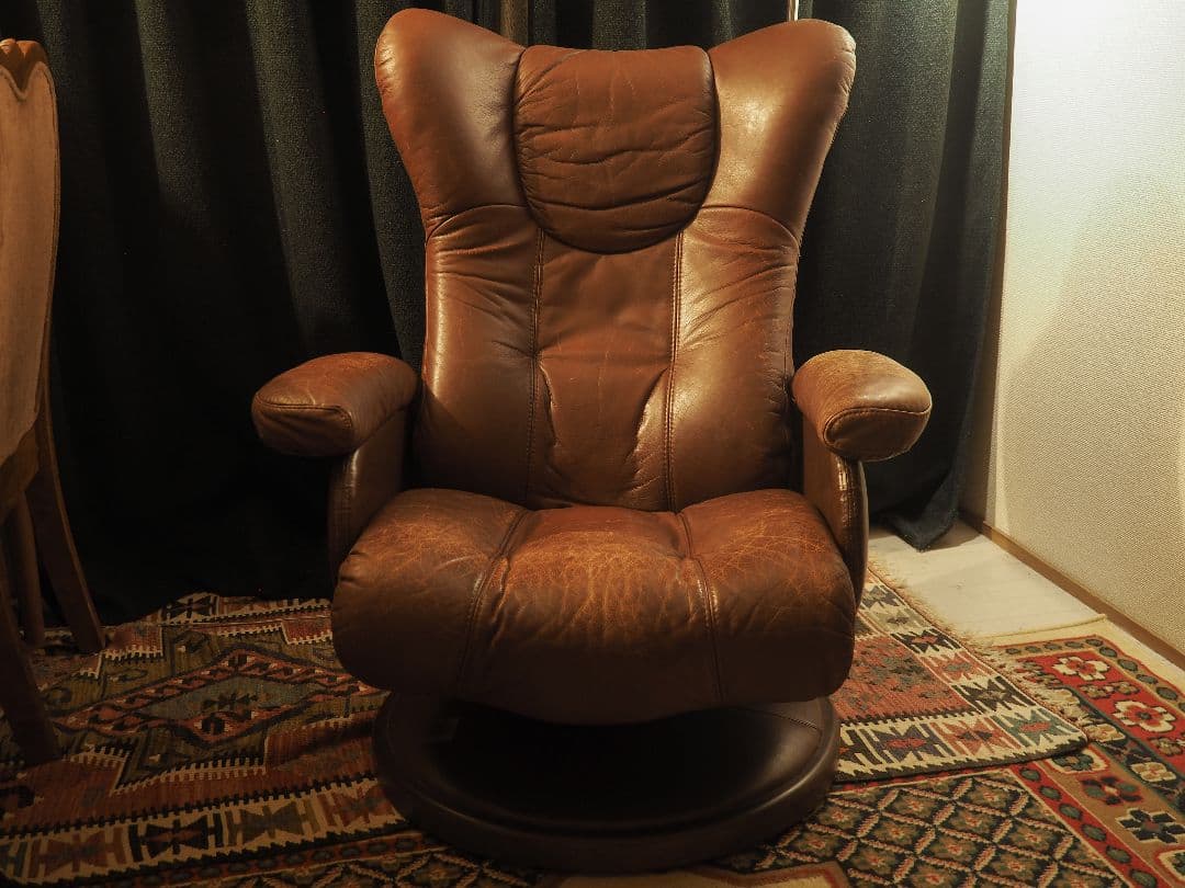 【値引中】\"France Bed\"レザーリクライニングソファ＆オットマン