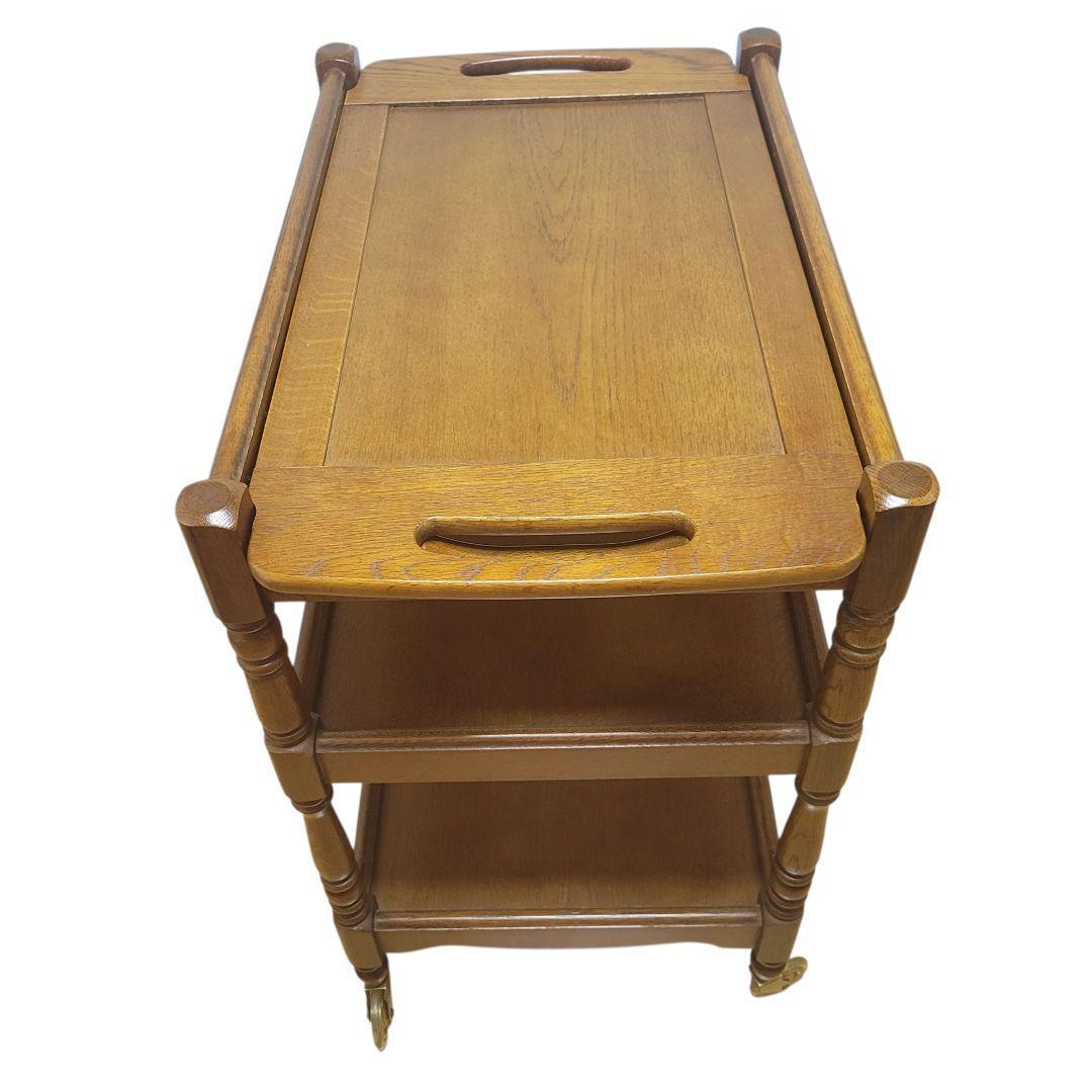 【美品】karimoku　カリモク　キッチンワゴン　ティーワゴン　昭和レトロ