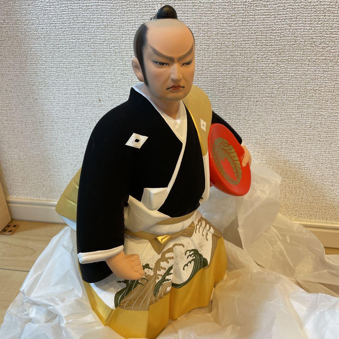 【保管品】博多人形 博多織 黒田武士 ガラスケース未開封