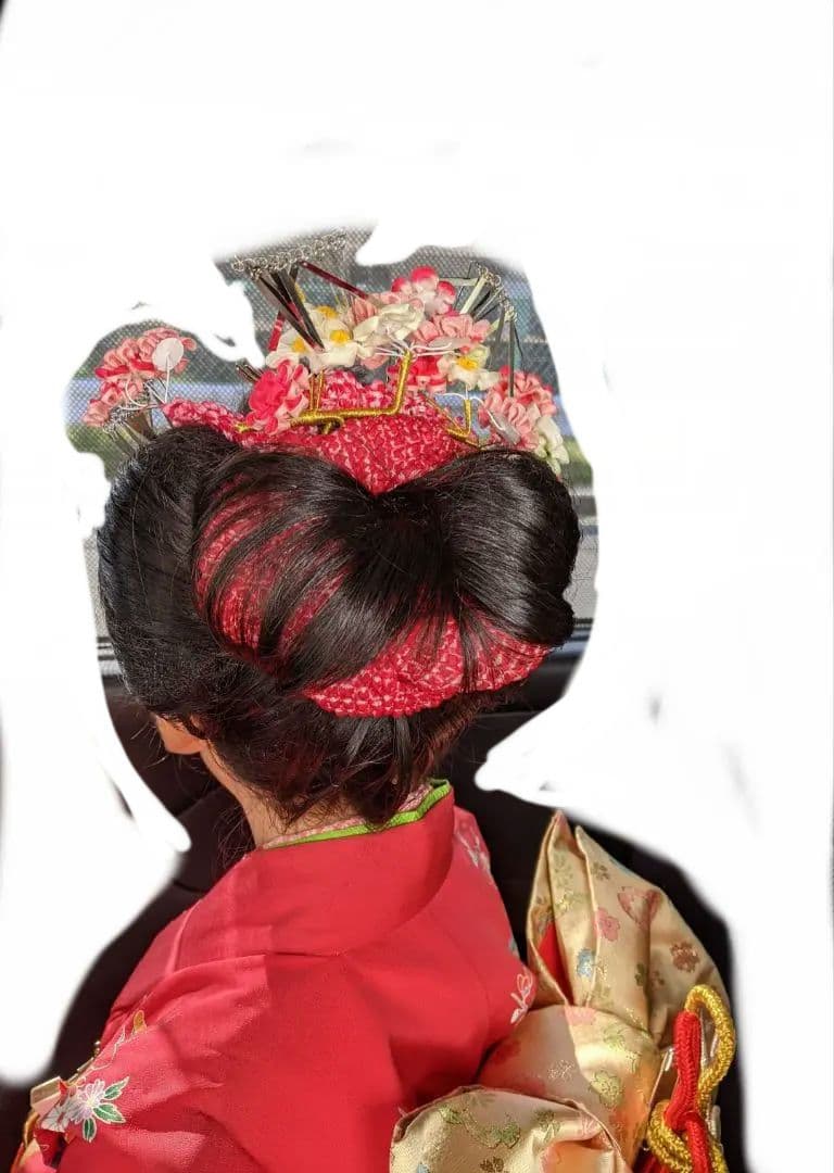 七五三 7歳 正絹 着物セット 肌襦袢 襟 草履 女の子 着物 七歳 四つ身