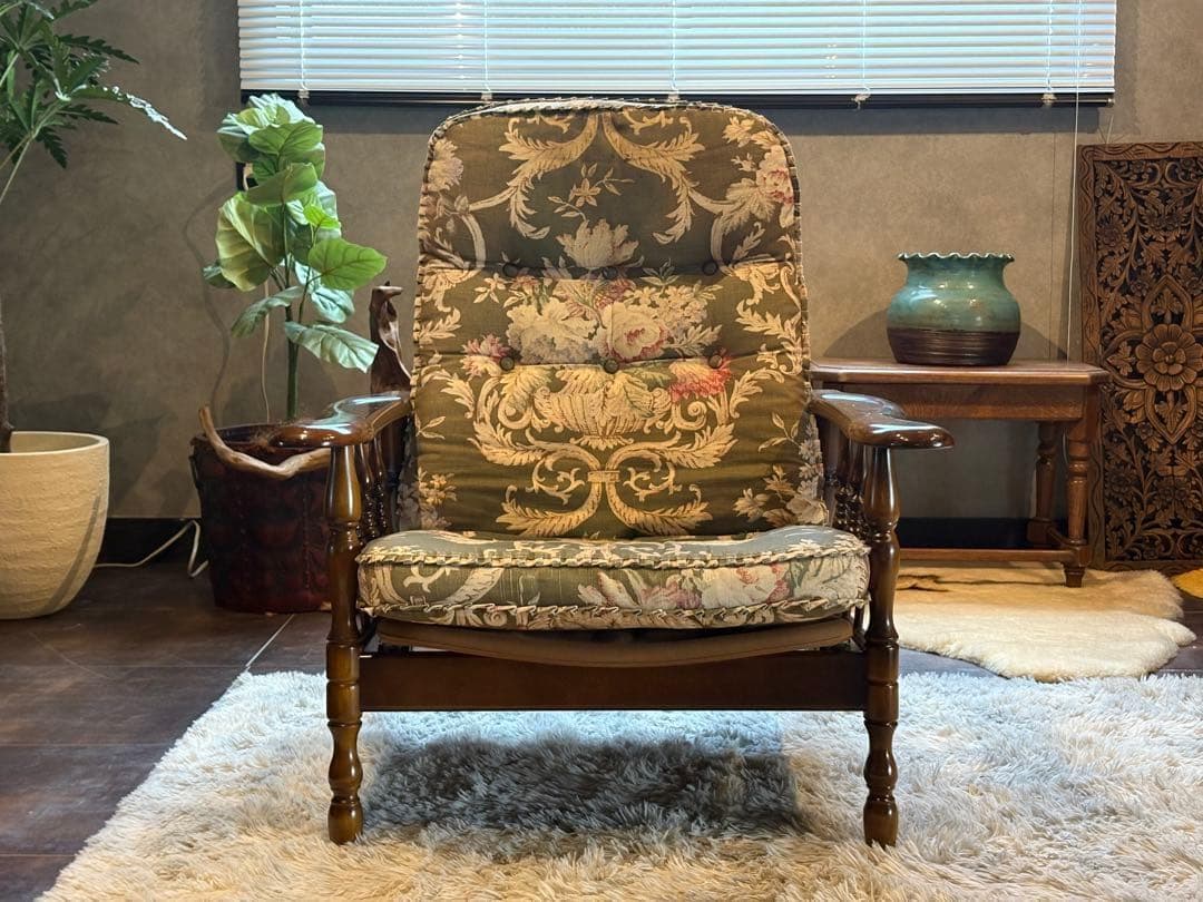 ②カリモク karimoku リクライナー　コロニアル　RC60 レトロ　GG