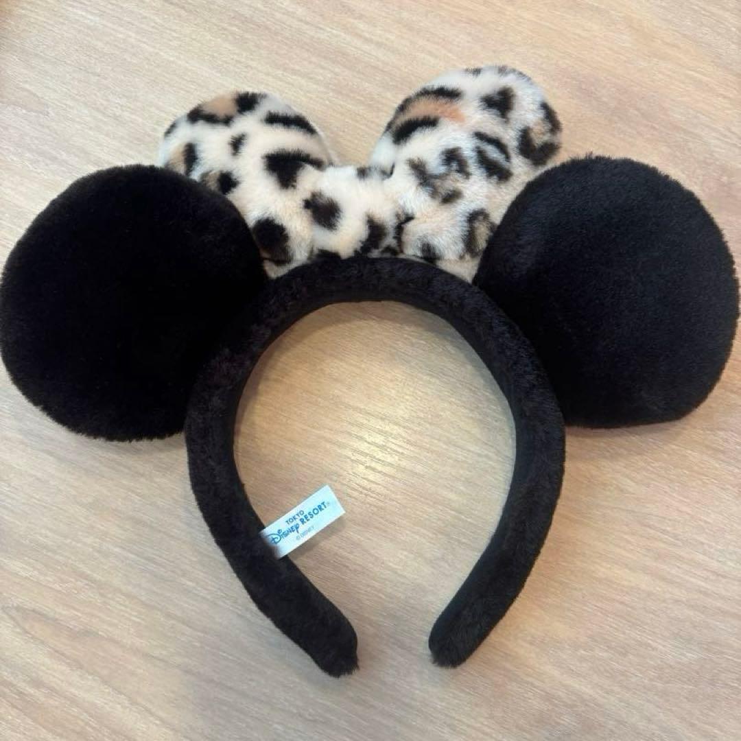ディズニー ミニー カチューシャ ヒョウ柄 リボン - メルカリ