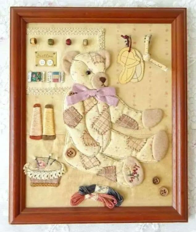 マニー　ベア　ソーイングコラージュ　ウォールポケット　マニーローズ　イマン