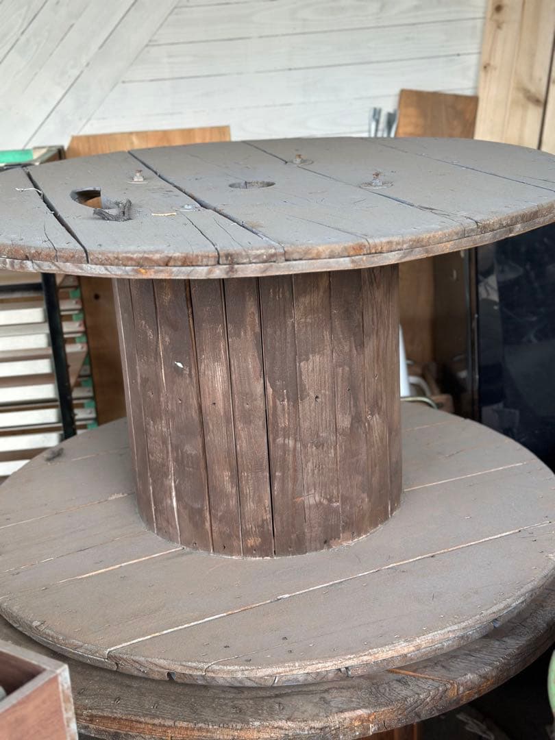 電線ドラム 木製 テーブル ガーデニング 大型 100cm