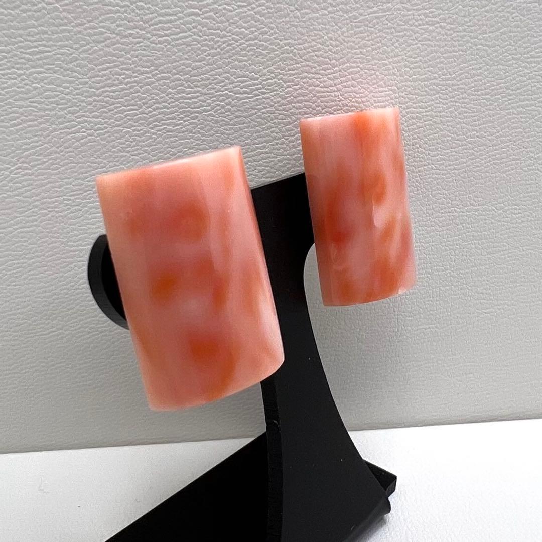 深海珊瑚　プラチナpt900ピアス　9.82g